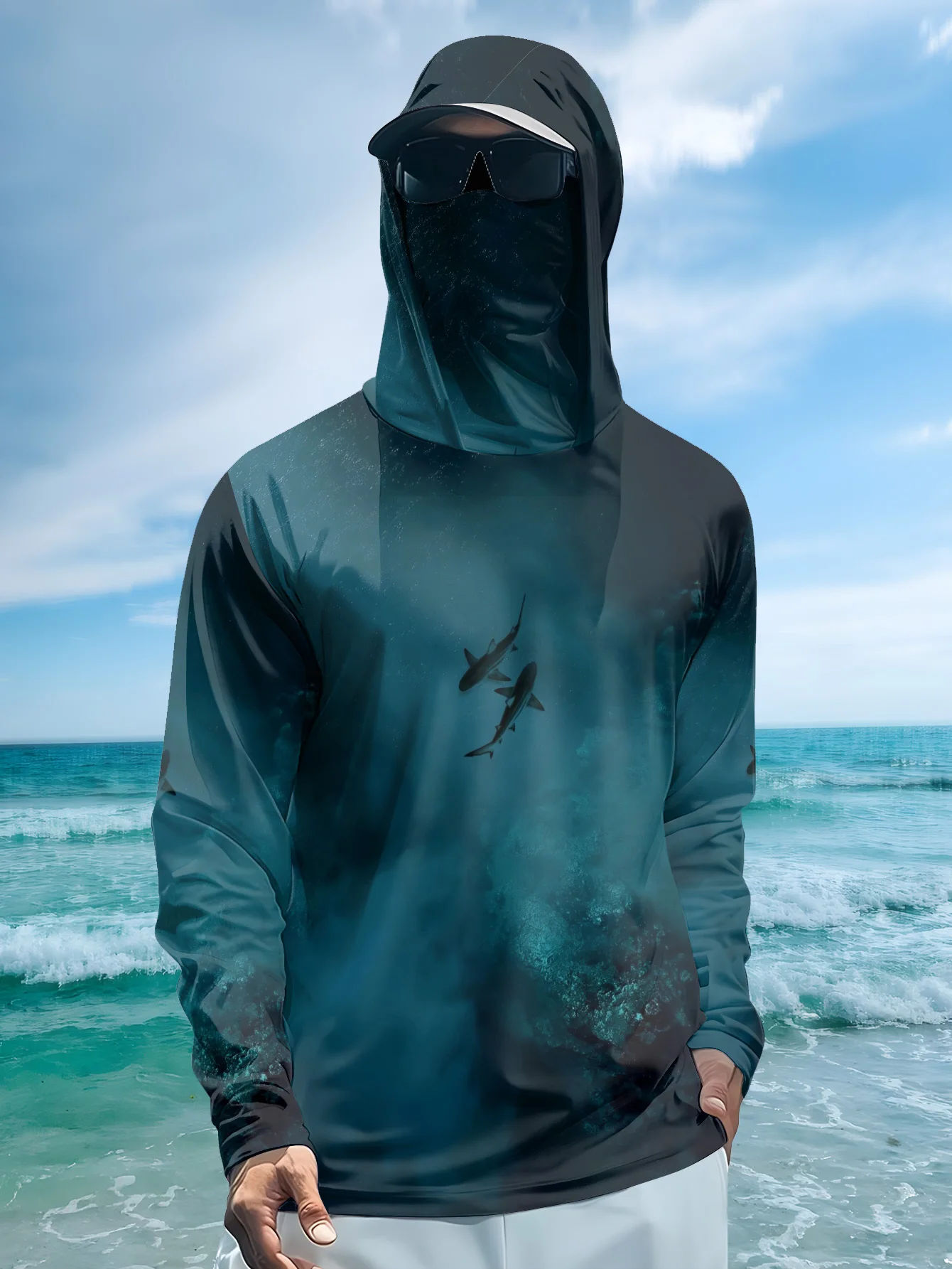 Camisola de pesca com capuz pa - Fishing Mask Sun Protection avaliação e preço